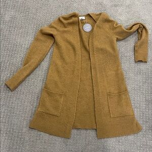 Women's Tan Long Cardigan Sweater